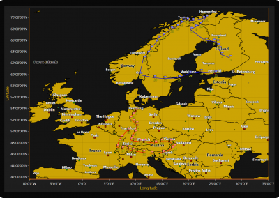 LightningChart WPF routes-plotting-over-map example