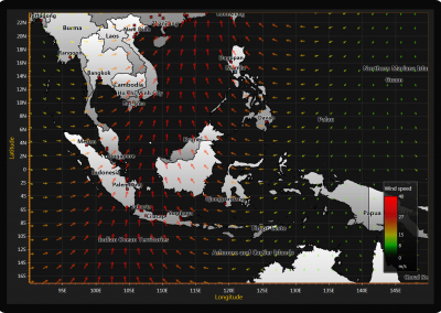 LightningChart WPF wind-data-chart-over-map-1 example